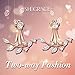 SHEGRACE 18K Gold Plated Leaf Earring Studs CZ Ear Jackets Rose Gold Front and Back Earrings