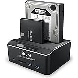 ikuai SATA to USB 3.0 Dual Bay Hard Drive Dock for 2.5"/3.5" SATA HDD SSD with SD TF Card Reader 2 USB 3.0 Port and Offline C