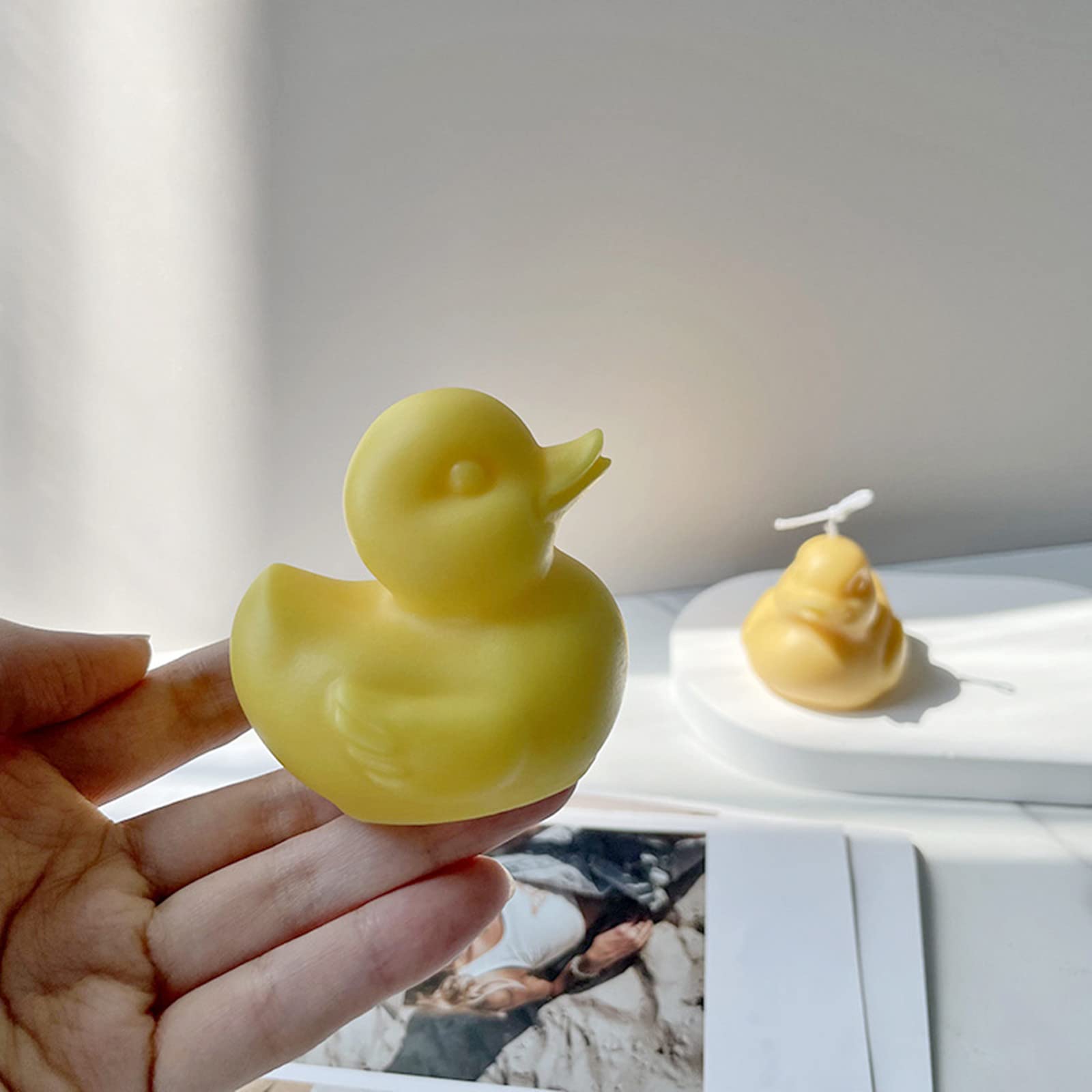 2pcs 3D Duck Candle Mold Duck Silicone Mold for Fondant, Chocolate, Dessert, Cake Decor, Soap, Bath Bomb, Polymer Clay, Plaster Ornament, Resin Art