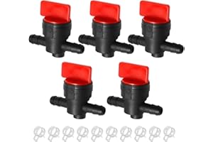 EATAKWARD 5Pcs 494768 Fuel Shut Off Valve, 1/4 Inch Inline Straight Shut Off Valve with Spring Clip Replacement for B-Straton