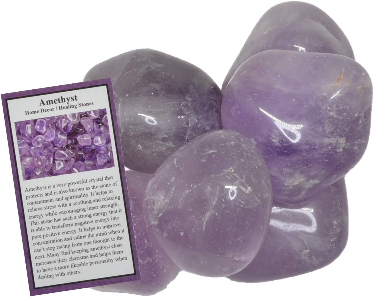 Hypnotic Gems Materials: 1 lb Amethyst Tumbled Stones - Grade 1 - XXLarge - 1.75" to 2.5" Avg. - Bulk Natural Rocks Polished Gemstone Supplies for Wicca, Reiki, Energy Crystal Healing: Home & Kitchen