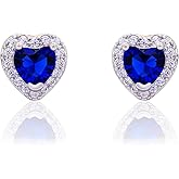 Love Heart Stud Earring Sparkling Zircon Gold Plated Crystal Jewelry Gifts For Women