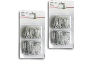 BANBERRY DESIGNS Christmas Ornament Hooks - 600 Piece Pack of Silver Metal Wire Bendable Hooks - 1 5/8" H