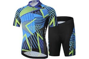 LiFschal Kids Cycling Jersey Set (Short Sleeve Reflective Jersey + Padded Shorts)