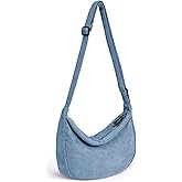Crossbody Sling Bag for Women Men Trendy, Crescent Bag with Adjustable Strap, 2 Zippers Lightweight