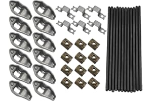 Lskioer Pushrods & Rocker Arms Kit Fits for Jeep Wrangler Grand Cherokee 242ci 4.0 L Engine 1987-2006, Engine Rocker Arms Pushrods Replaces RK-551-2,PR-437,MPR437S