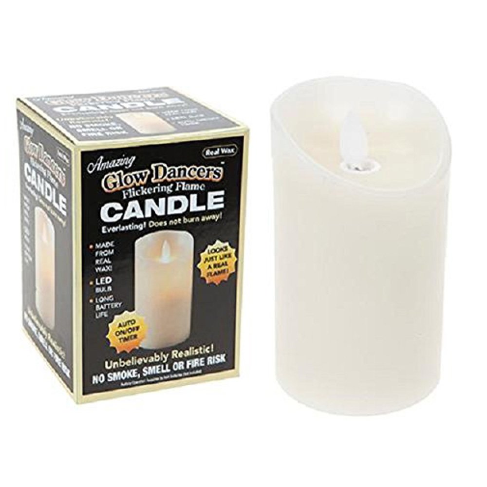 PMS REALITY DANCING WAX IVORY WAVY CANDLE W/TIMER 7.5X12.5CM