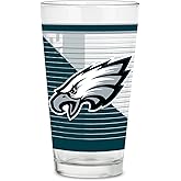 Rico Industries NFL Football Standard 16 oz Pint Glasses with Digitally Printed Logo, Classic Drinking Glass