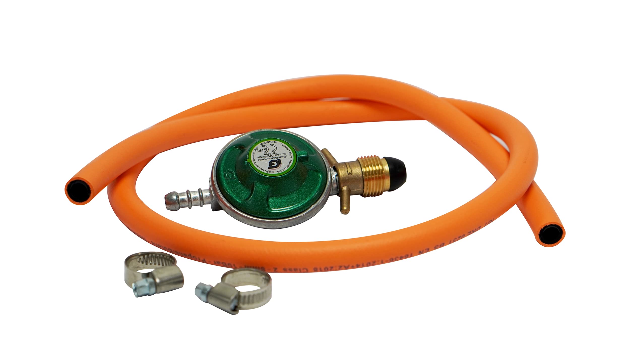 Cozze® regulator set with regulator, 1.1 meter hose, and clamp (ONLY FOR THE SWEDISH MARKET)