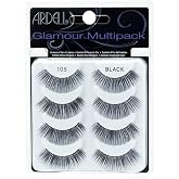 Ardell Multipack 105 False Lashes, Glamour Fake Eyelash, 1 Pack X 4 Pairs