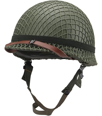 Réplique De Casque US M1 Seconde Guerre Mondiale – Vert, Avec Filet Et Sangle, Taille 56-61 Cm