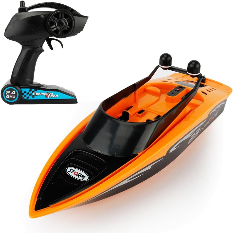 Zlimio 2.4G Kids Children Water Toy 4CH Waterproof Electric Remote Control RC Racing Speedboat Boat