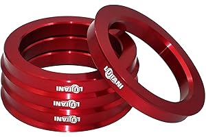 LUJIANI Red Universal Hub Centric Ring, 73.1 mm OD to 56.1 mm ID Centerbore, Aluminum Alloy Wheels Center Shaft Shock Absorbing Hubrings, Hub Adapter Rings Compatible with Most Vehicles, Pack of 4
