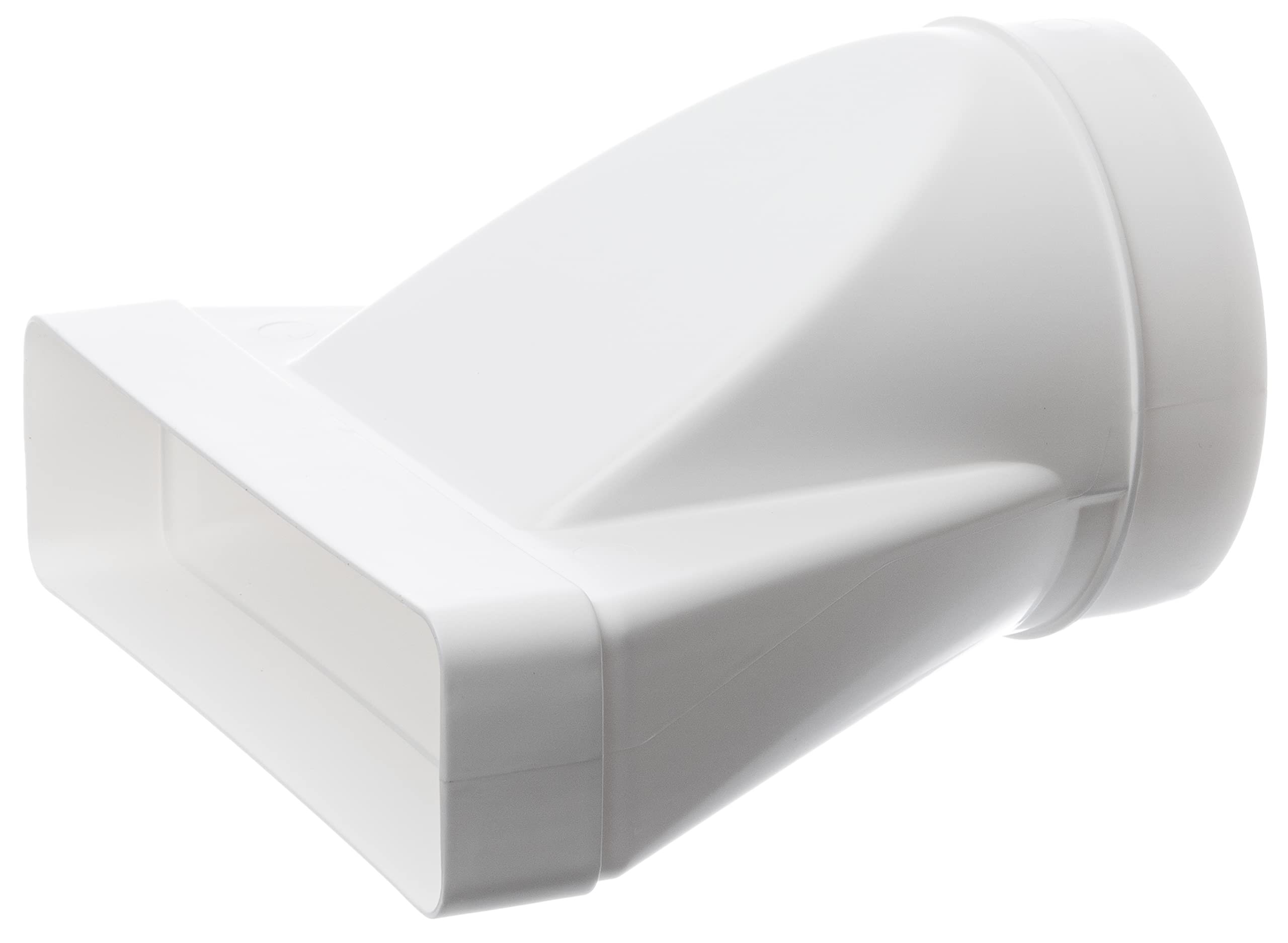 220x55mm - Ø 125mm Plastic Ducting Adaptor - Rectangular Flat Channel to Round Pipe - Adapter Connector