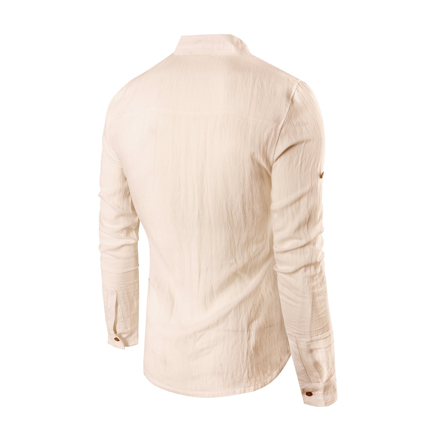 KEYBUR Beloved Mens Henley Neck Long Sleeve Popover Daily Look Linen