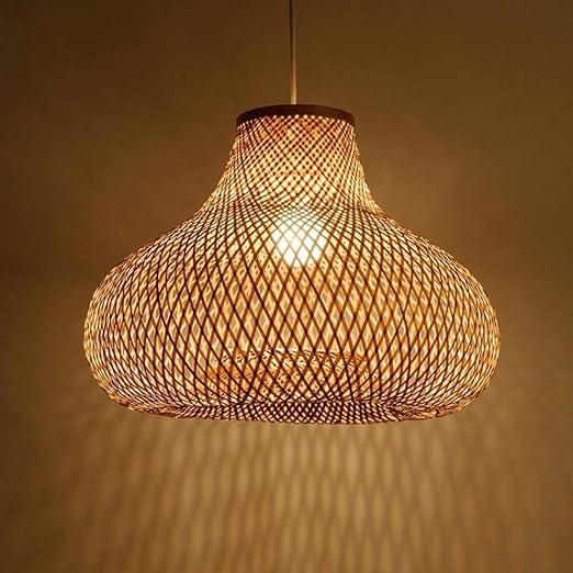 Deckenlampenschirm geformt Kugel, Hand Bambus Wicker Rattan Gourd
