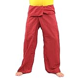 Jing Shop Thai Fisherman Pants Solid Color Cotton Mix One Size Extra Long