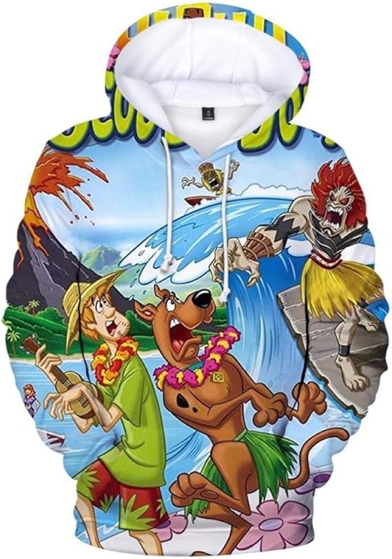 Scooby Doo 3D Unisex Kid's Hoodie Boy Girl Cool 3D Lightweight Hooded Pullover Sweatshirt for