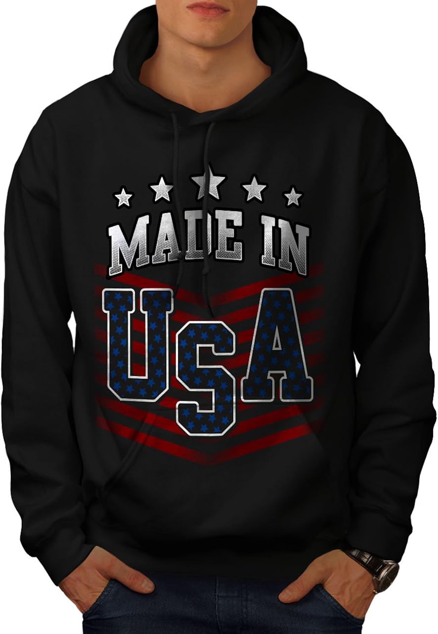 wellcoda Made in USA Mens Hoodie, Patriot Hooded Sweatshirt at Amazon Men’s Clothing store