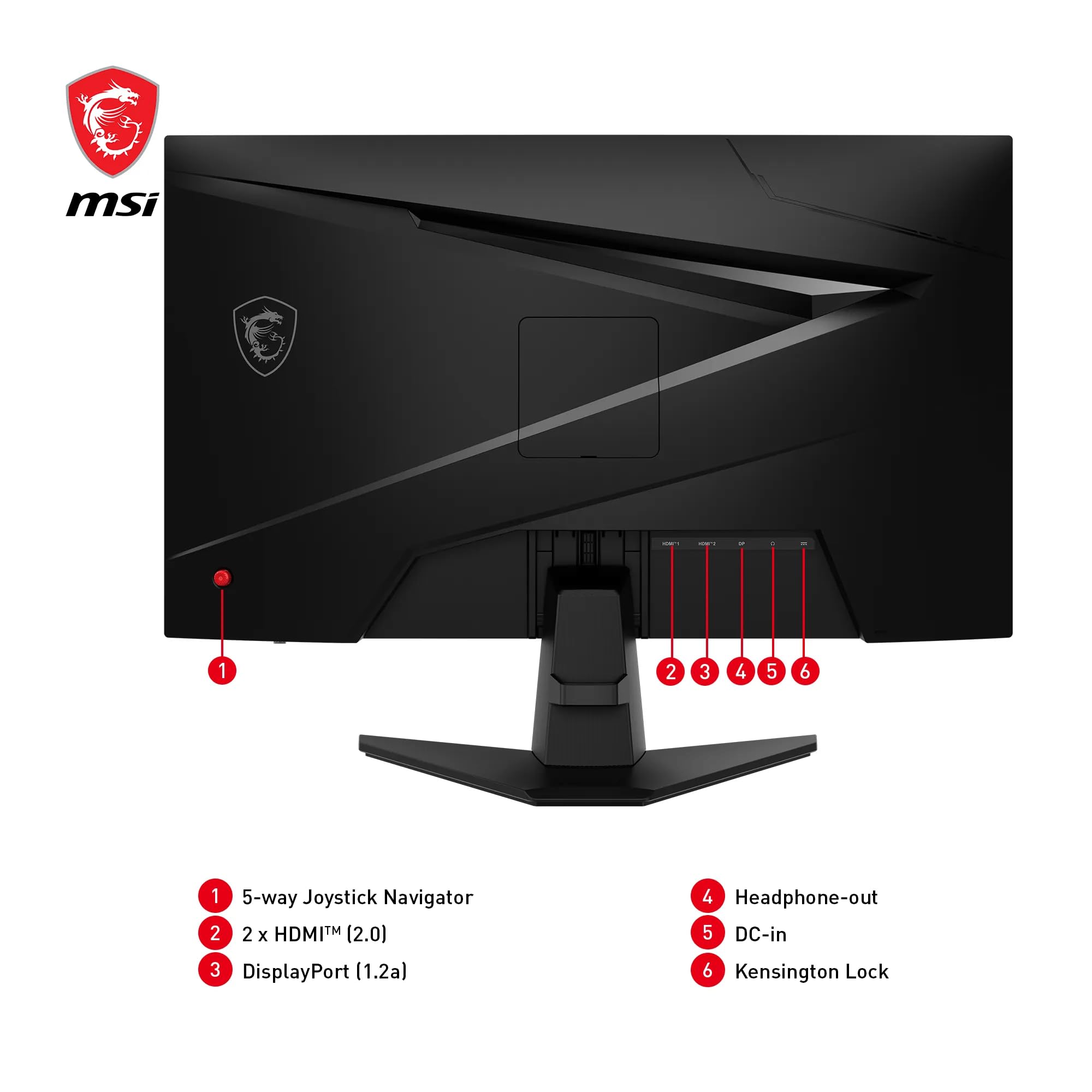 MSI MAG 256F 24,5 Zoll FHD Gaming Monitor - 1920 x 1080 Rapid IPS Panel, 180 Hz / 1ms GtG, 127% sRGB, Frameless Design, HDR Ready - DisplayPort 1.2a, HDMI 2.0b CEC