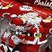 Anself 4PCS Santa Claus Bedding Sets, 1 x Duvet Cover, 1 x Bed Sheet, 2 x Pillow Case, King Size, Red