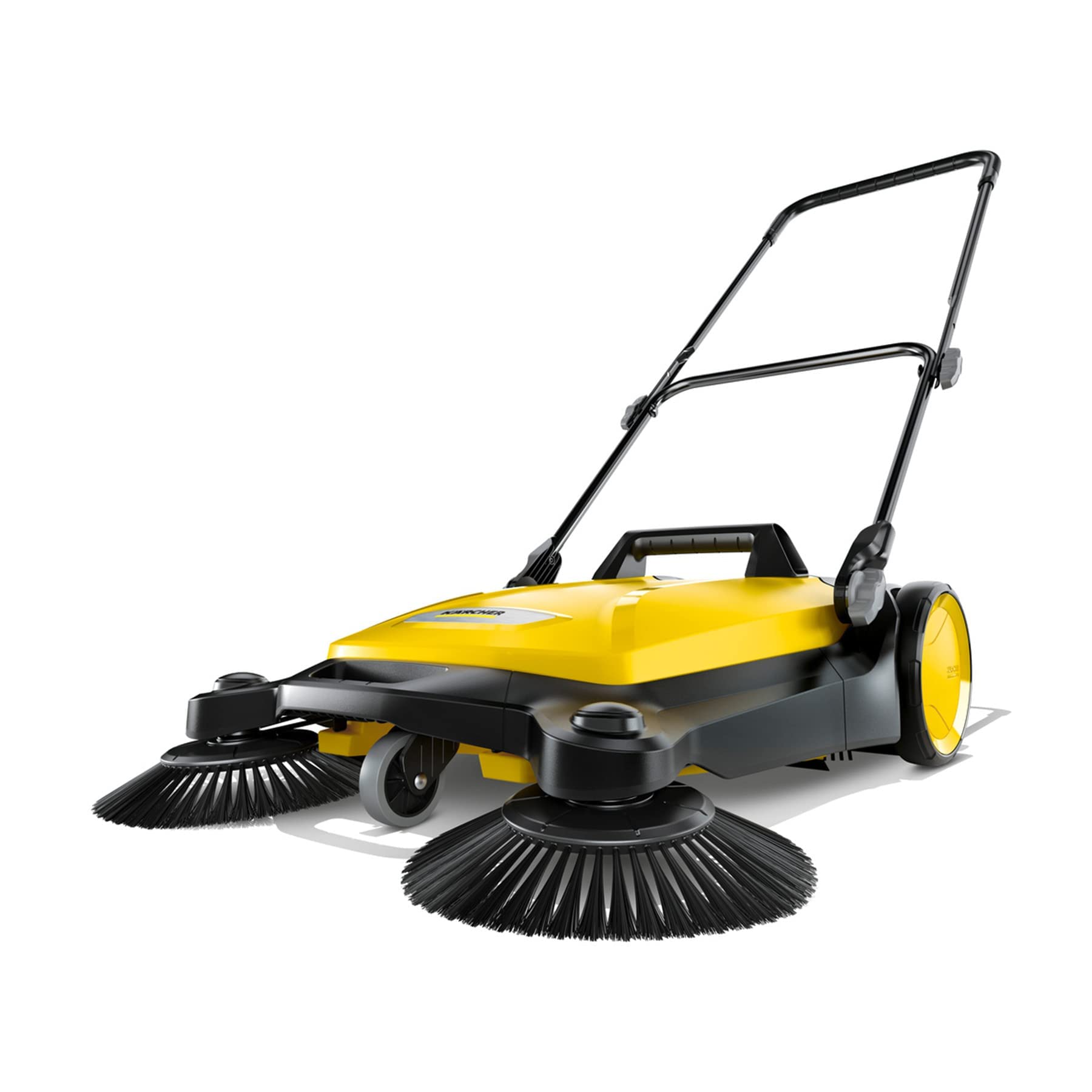 Kärcher Walk Behind Outdoor Push Sweeper S 4 Twin for Workshops, Warehouses or Garages - 5X Faster Than a Push Broom, 5.25 Gallon Capacity, 26.8