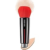 ENZO KEN Kabuki Powder Foundation Brush, Powder Contour and Bronzer Brush, Portable Travel Kabuki Foundation Brushes, Foundation Brush for Liquid Blush, Angled Concealer Brush, Cream Blending Brush