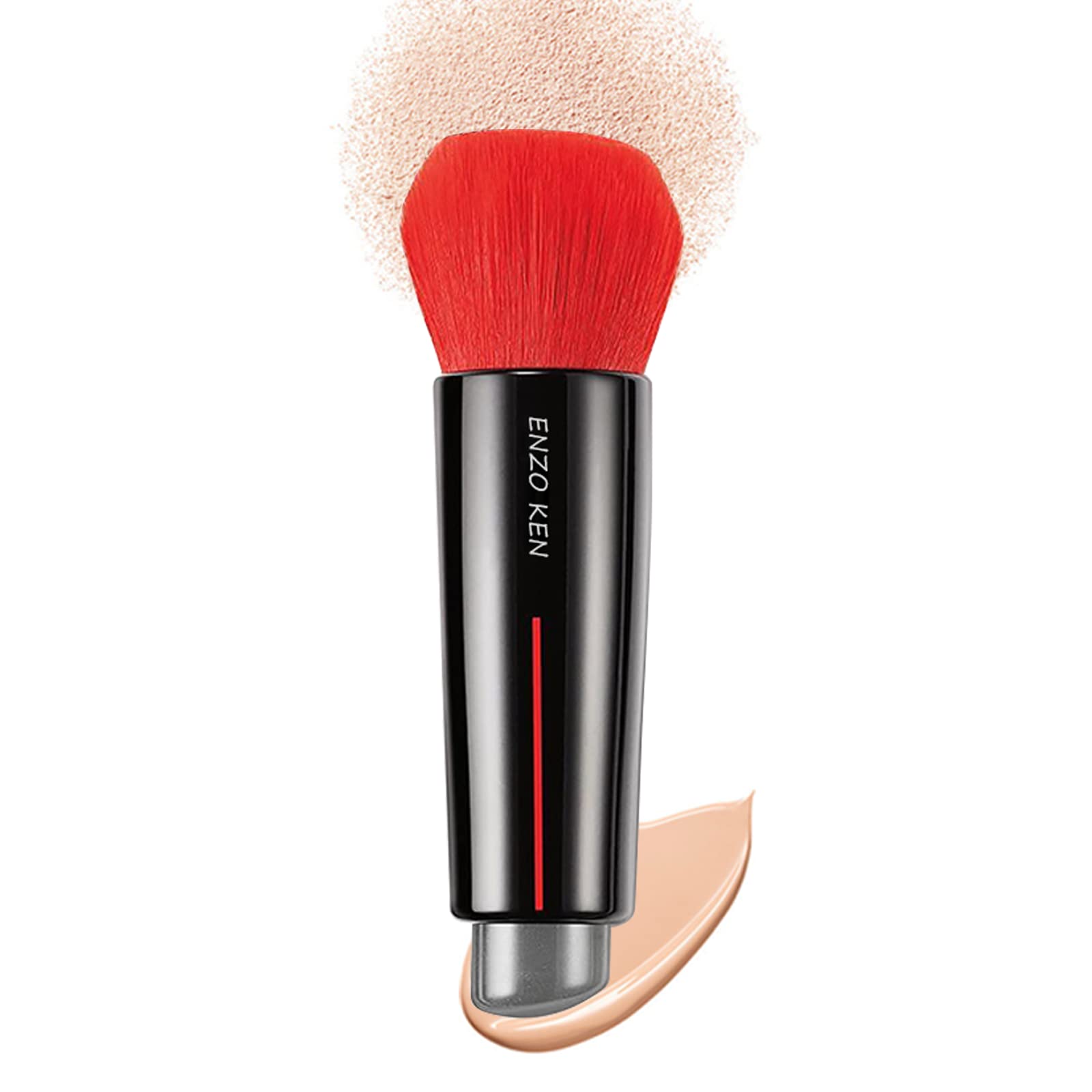 ENZO KEN Kabuki Powder Foundation Brush, Powder Contour and Bronzer Brush, Portable Travel Kabuki Foundation Brushes, Foundation Brush for Liquid Blush, Angled Concealer Brush, Cream Blending Brush — image 1