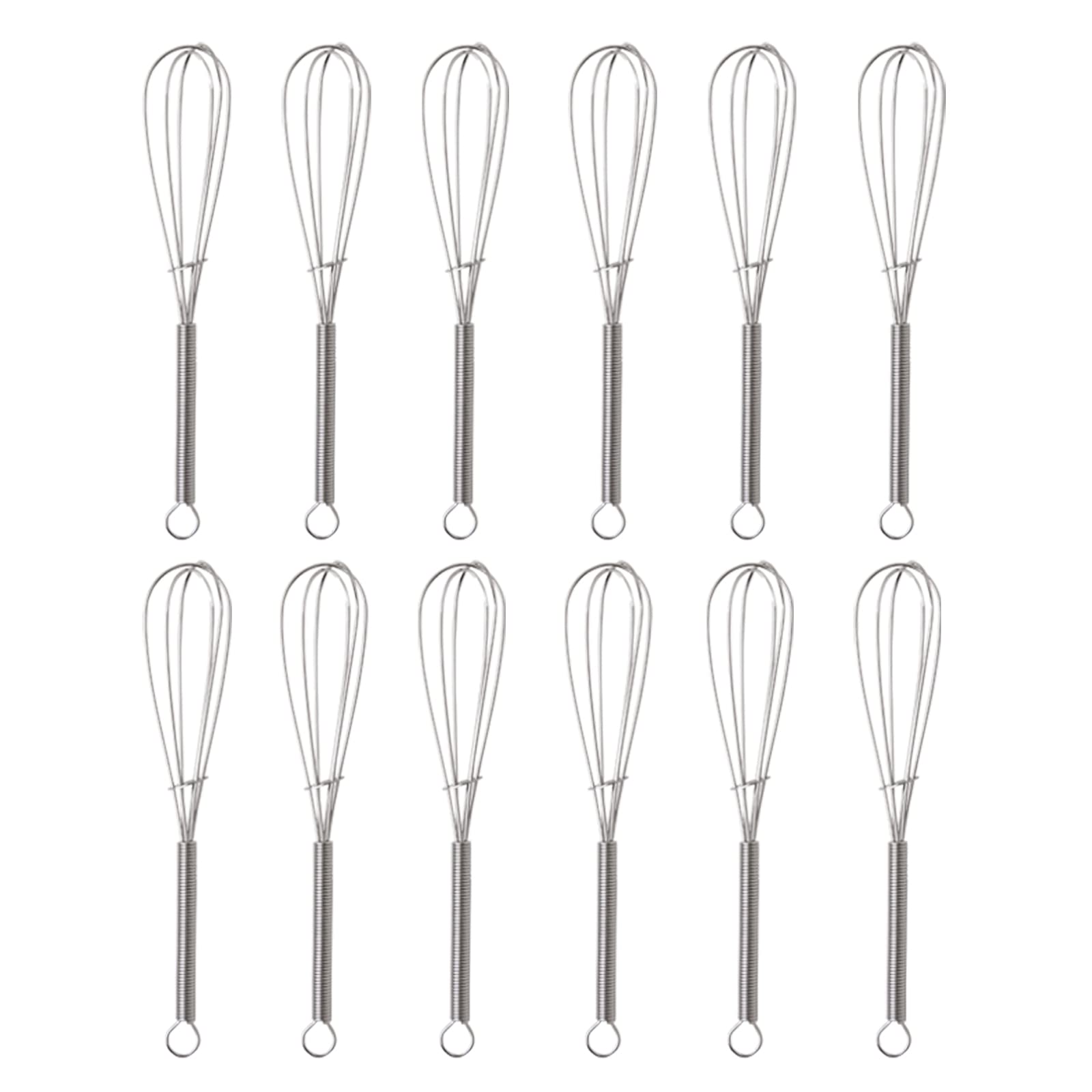ZLKSKER Small Wire Whisks, Stainless Steel Mini Whisk, Egg Beater (5-inch/12pcs)