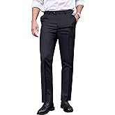 COOFANDY Men's Classic Fit Dress Pants Flat Front Straight Formal Pants Wrinkle Free Expandable Waist Suit Pants
