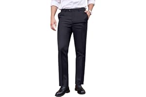 COOFANDY Men's Classic Fit Dress Pants Flat Front Straight Formal Pants Wrinkle Free Expandable Waist Suit Pants