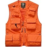 Spanye Mens Fishing Hunting Vest Outdoor Travel Utility Vest Tactical Work Jacket Multi Pocket