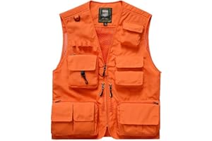 Spanye Mens Fishing Hunting Vest Outdoor Travel Utility Vest Tactical Work Jacket Multi Pocket