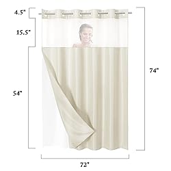 Gibelle No Hook Waffle Weave Shower Curtain with