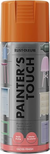 Rust-Oleum Painter's Touch Real Orange Gloss 400ml Spray Paint Aerosol view 6