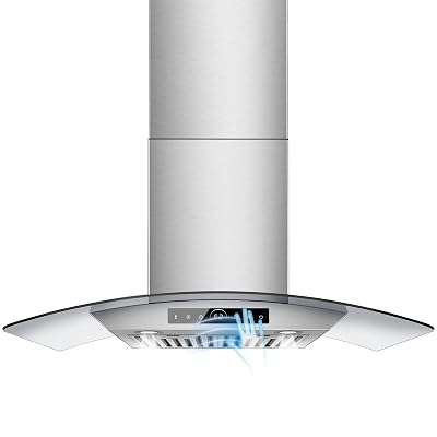 30 inch Wall Mount Range Hood, 1200 CFM with 4-Speed Gesture Sensing & Touch Control, Stainless Steel Kitchen Stove Vent Hoods with 2 LED Lights, Time Setting, Dishwasher-Safe Baffle Filters