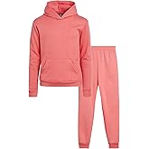 Real Love Girls Pants Set - 2 Piece Fleece Girls Sweatpants and Hooded Pullover Sweatshirt Youth Kids Activewear Set (7-16)
