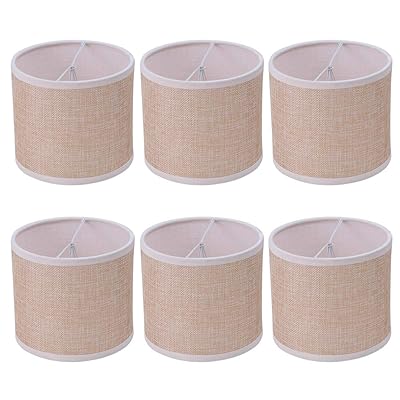 Buy Wellmet Small Chandelier Lamp Shades Brown Set Of 6 Rustic Style Linen Drum Shades For Wall Lamp Hardback Clip On Lamp Shades For E12 Candle Bulbs 5 5x 5 5 X 4 Online