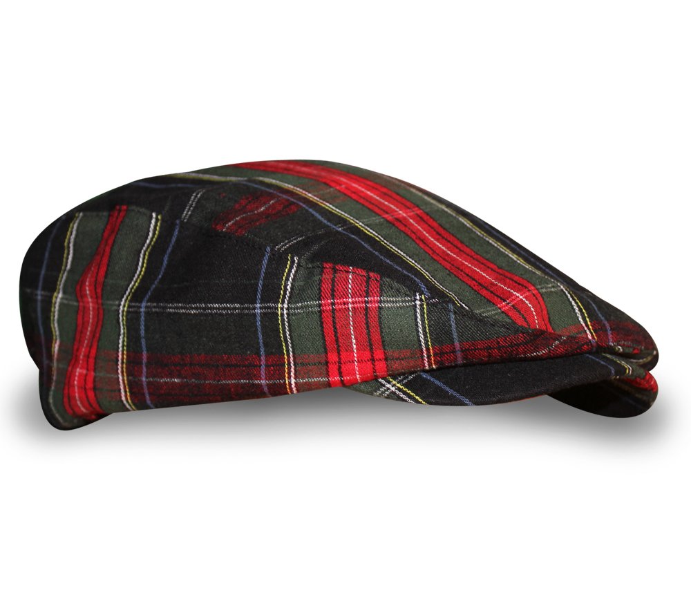 red plaid golf hat