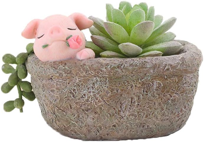 Youfui Cute Pig Plant Holder Animal Succulent Pot Indoor Deocration for Home Office Desk (4pcs Combination) - Image 5