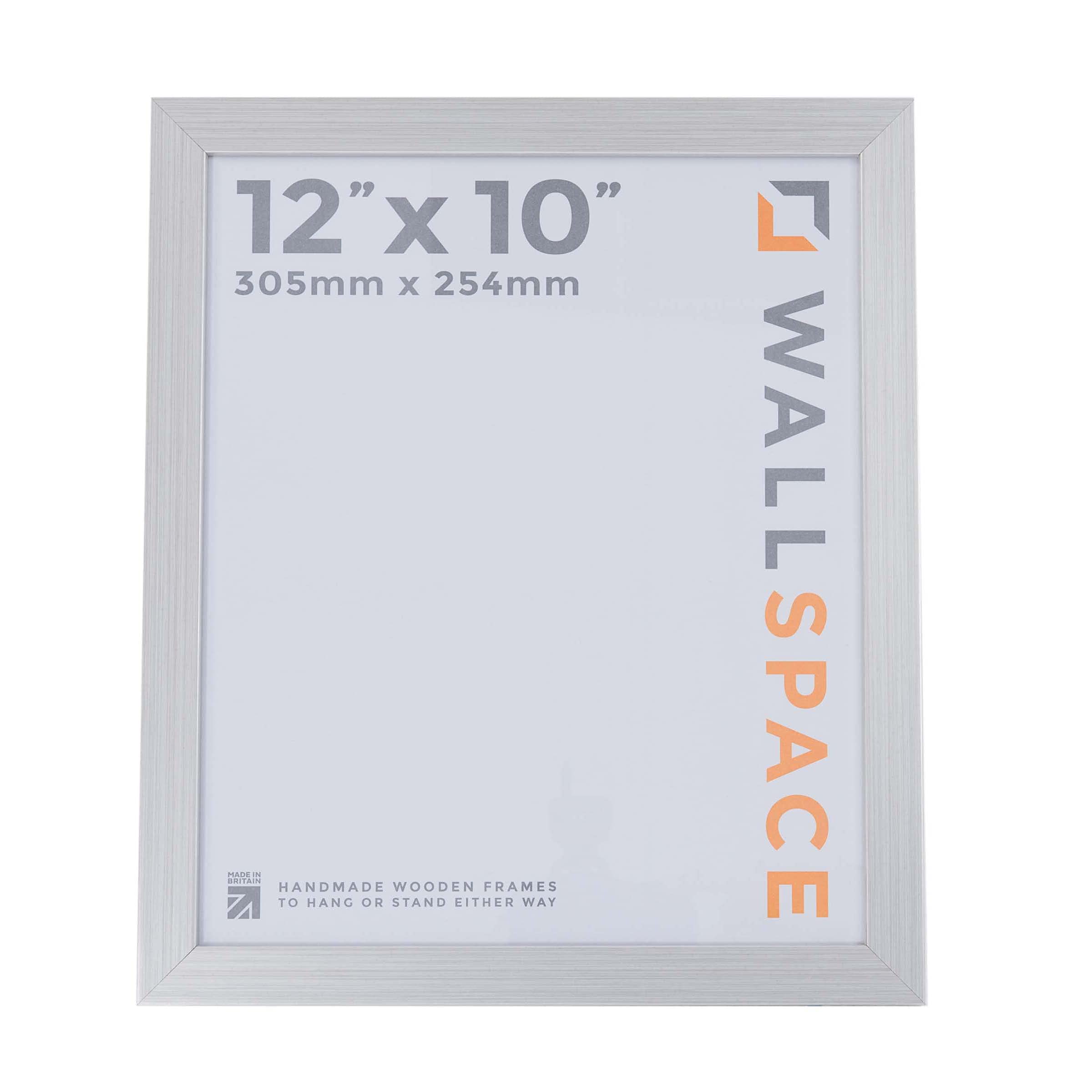 Wall Space 12x10 Silver Picture Frame | Silver 10x12 Photo Frame | 12 x 10 inch | 305x254mm | 30.5x25.4cm | Solid Wood Wooden with Real Glass | Handmade in UK