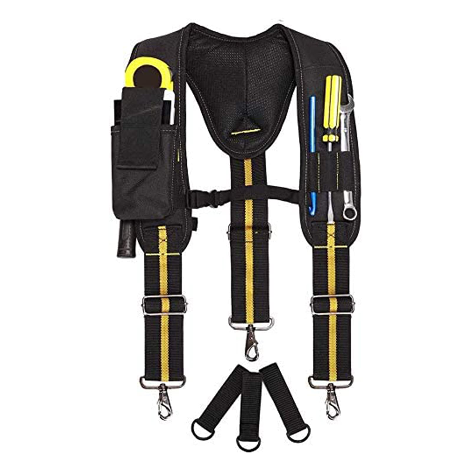 DEWIN Tool Belt, Y-shape Tool Belt Suspender, Heavy Duty Tool Belts, Multi-Pockets Electrician Work Suspension Rig