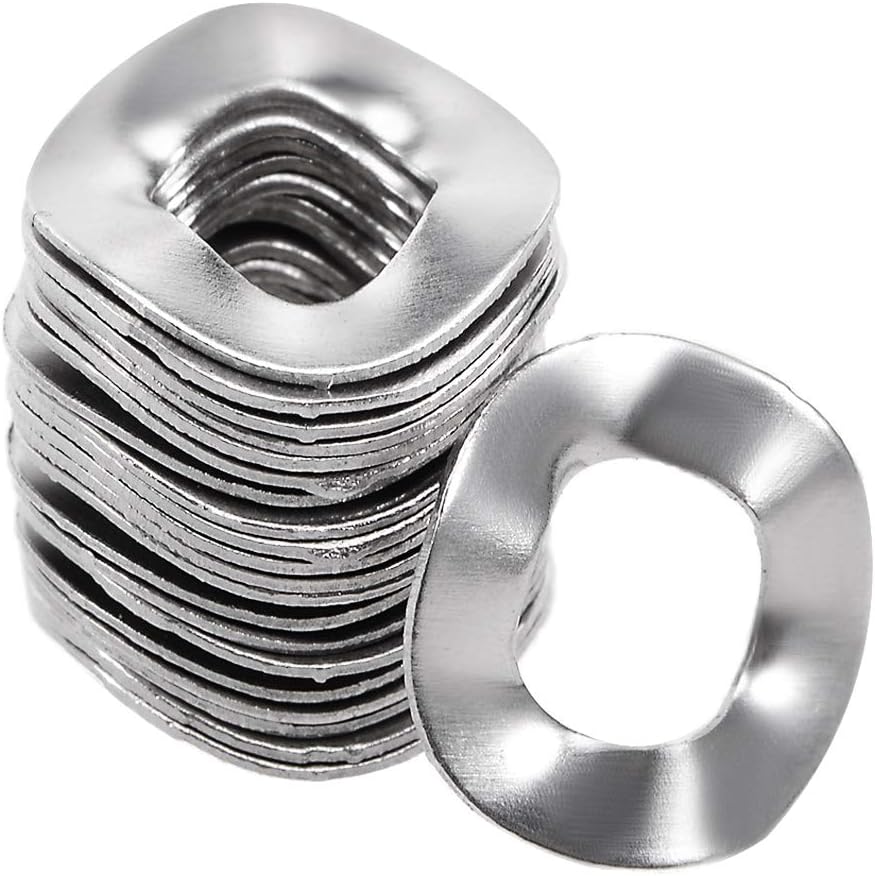sourcing map 20Pcs 0.2" x 0.39" x 0.01" 304 Stainless Steel Wave Spring Washer for Screw Bolt, 5mmx10mmx0.3mm