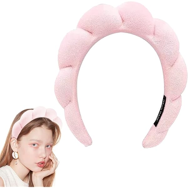 Diademas Para Mujer, Diadema De Spa, Esponja Y Toalla, Banda Para El Cabello Para Lavado Facial, Eliminación De Maquillaje, Ducha, Cuidado De La Piel (azul