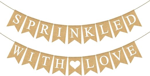 Amazon Com Rainlemon Jute Burlap Sprinkled With Love Banner