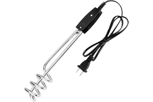 RUGAM Immersion Water Heater - Portable Heater 1000W 10in 110V - Travel Electric Immersion Heater Element - Calentador de Agua Electrico Boiler Element Heating Coil Fit for Camping Inflatable Pool Bathtub