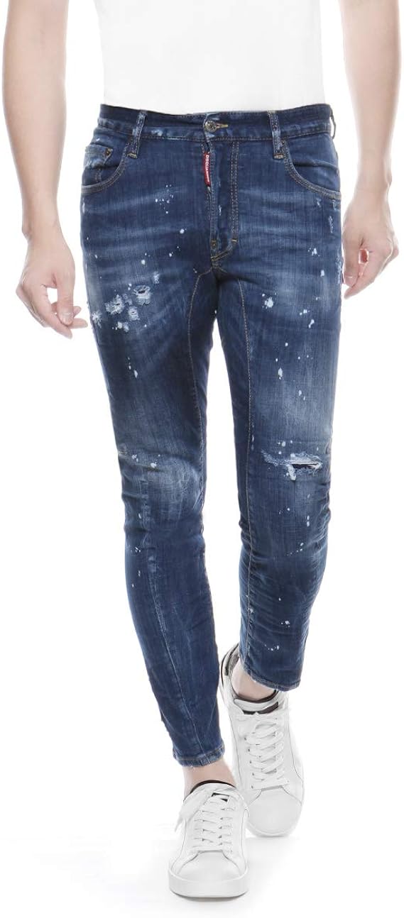 Amazon ディースクエアード Dsquared 2 クラッシュ リメイク加工 ジーンズ Tidy Biker ブルー S71lb0772 S 470 並行輸入品 ジーンズ 通販