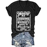 Women Summer Beach Tops Trees Print V Neck Short Sleeve Coconut Tree T Shirt Funny Graphic Tees