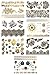 Terra Tattoos Gold Black Metallic Temporary Tats 75+ Vintage Designs Floral, Mandalas, Vines, Roses Waterproof Nontoxic Lasting Perfect for Beach, Festivals, & more!
