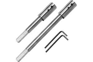 ASNOMY 2Pcs 4.5" & 7" Extra Long Forstner Drill Bit Extension for Adding Over 3-1/4" & 5-3/4" of Drilling Depth to Your 3/8" Round or Hex Shafts Forstner Bit